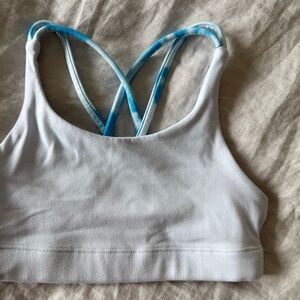 Athleta Girl blue tank with colored straps